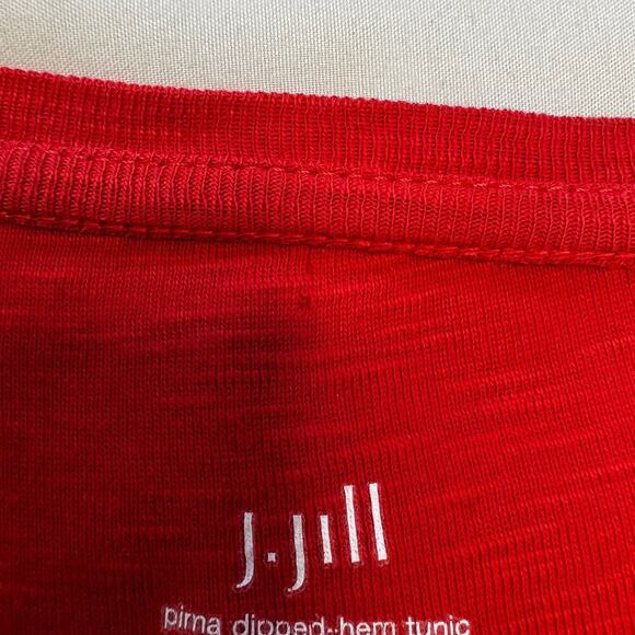 J. Jill Pima Dipped Hem Tunic in Orange/red Women's Sz M 100% Pima Cotton Knit - Picture 11 of 11